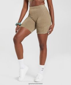Gymshark Ireland J6J4BH101 Gymshark Women Whitney Eyelash Knit Shorts Cement Brown