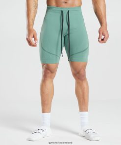 Gymshark Ireland J6J4BH1034 Gymshark Men 315 Seamless Shorts Ink Teal/Jewel Green