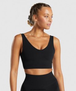 Gymshark Ireland J6J4BH120 Gymshark Women Rest Day Seamless Bralette Black