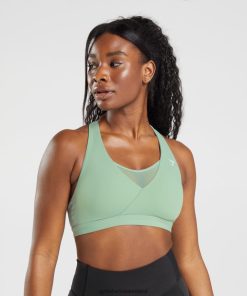 Gymshark Ireland J6J4BH162 Gymshark Women Crossover Sports Bra Desert Sage Green