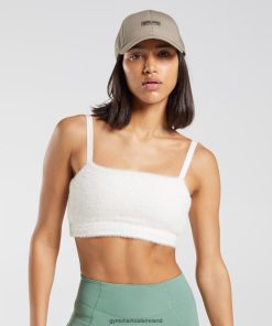 Gymshark Ireland J6J4BH165 Gymshark Women Whitney Eyelash Knit Bandeau Skylight White