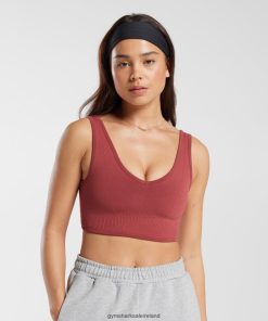 Gymshark Ireland J6J4BH171 Gymshark Women Rest Day Seamless Bralette Pomegranate Red
