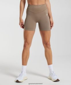 Gymshark Ireland J6J4BH20 Gymshark Women Sweat Seamless Shorts Fossil Brown