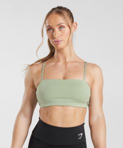 Gymshark Ireland J6J4BH210 Gymshark Women Bandeau Sports Bra Light Olive Green