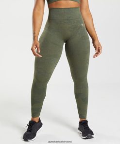 Gymshark Ireland J6J4BH244 Gymshark Women Adapt Camo Seamless Leggings Moss Olive/Core Olive