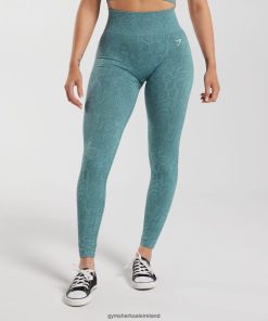 Gymshark Ireland J6J4BH253 Gymshark Women Adapt Animal Seamless Leggings Iceberg Blue/Thunder Blue