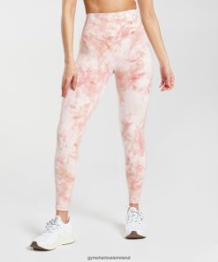 Gymshark Ireland J6J4BH266 Gymshark Women Elevate Spray Dye Leggings White/Misty Pink/Scandi Pink