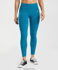 Gymshark Ireland J6J4BH291 Gymshark Women Adapt Marl Seamless Leggings Atlantic Blue/Shark Blue