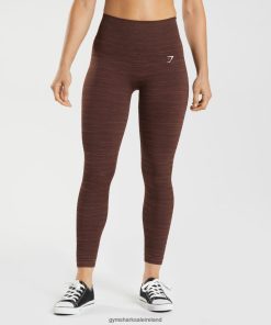 Gymshark Ireland J6J4BH294 Gymshark Women Adapt Marl Seamless Leggings Archive Brown/Cherry Brown