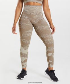 Gymshark Ireland J6J4BH325 Gymshark Women Adapt Camo Seamless Leggings Pebble Grey/Soul Brown
