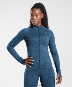 Gymshark Ireland J6J4BH356 Gymshark Women Adapt Animal Zip Through Wild | Navy
