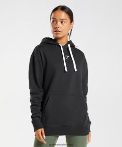 Gymshark Ireland J6J4BH386 Gymshark Women Fraction Hoodie Black/White