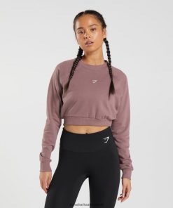 Gymshark Ireland J6J4BH395 Gymshark Women Training Cropped Sweater Dusty Maroon