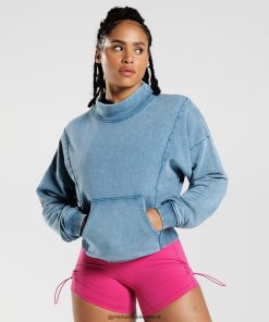 Gymshark Ireland J6J4BH404 Gymshark Women Legacy Washed Sweatshirt Lakeside Blue