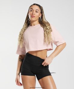 Gymshark Ireland J6J4BH463 Gymshark Women Cotton Boxy Crop Top Misty Pink