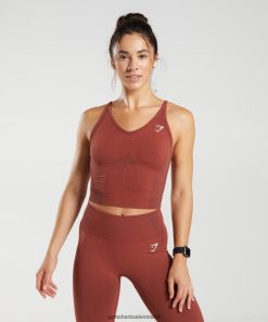 Gymshark Ireland J6J4BH485 Gymshark Women Vital Seamless 2.0 Midi Tank Brick Red Marl
