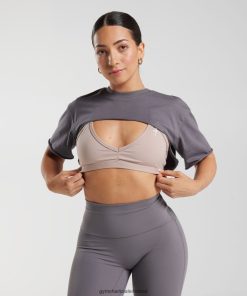 Gymshark Ireland J6J4BH494 Gymshark Women Legacy Shrug Top Titanium Grey