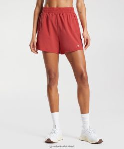 Gymshark Ireland J6J4BH56 Gymshark Women Woven Pocket Shorts Sundried Red