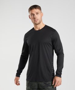 Gymshark Ireland J6J4BH584 Gymshark Men Sport Long Sleeve T-Shirt Black/Black Marl