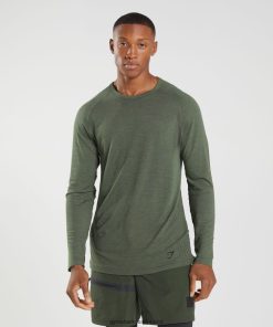Gymshark Ireland J6J4BH647 Gymshark Men Retake Seamless Long Sleeve T-Shirt Core Olive