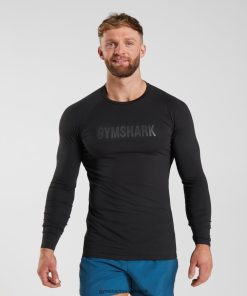 Gymshark Ireland J6J4BH731 Gymshark Men Apollo Long Sleeve T-Shirt Black