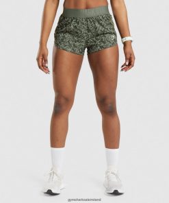 Gymshark Ireland J6J4BH77 Gymshark Women Training Loose Fit Shorts Green Print