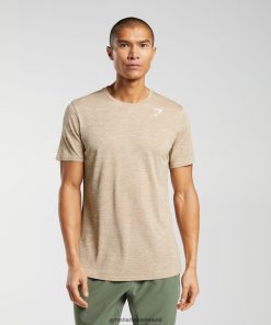 Gymshark Ireland J6J4BH782 Gymshark Men Arrival Marl T-Shirt Toasted Brown/Camel Brown Marl