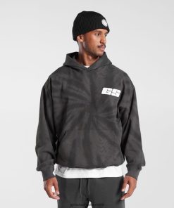 Gymshark Ireland J6J4BH803 Gymshark Men Rest Day Hoodie Silhouette Grey/Black/Spiral Optic Wash