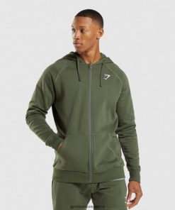 Gymshark Ireland J6J4BH821 Gymshark Men Crest Zip Up Hoodie Core Olive