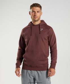 Gymshark Ireland J6J4BH836 Gymshark Men Crest Hoodie Cherry Brown