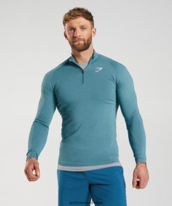 Gymshark Ireland J6J4BH857 Gymshark Men Vital 1/4 Zip Thunder Blue/Iceberg Blue
