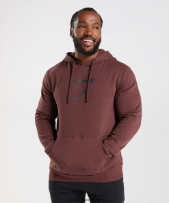 Gymshark Ireland J6J4BH863 Gymshark Men Sharkhead Infill Hoodie Cherry Brown