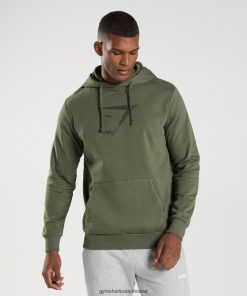 Gymshark Ireland J6J4BH872 Gymshark Men Sharkhead Infill Hoodie Core Olive