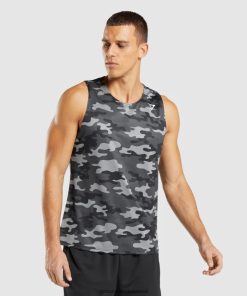 Gymshark Ireland J6J4BH902 Gymshark Men Arrival Tank Grey Print