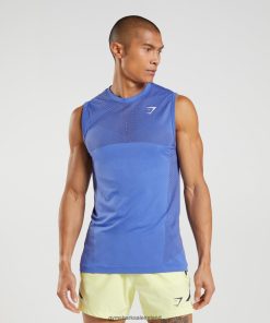 Gymshark Ireland J6J4BH914 Gymshark Men Apex Seamless Tank Court Blue/Onyx Grey