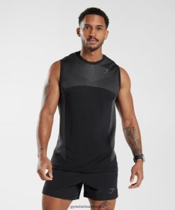 Gymshark Ireland J6J4BH917 Gymshark Men Apex Seamless Tank Black/Silhouette Grey