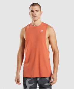 Gymshark Ireland J6J4BH929 Gymshark Men Critical Drop Arm Tank Clay Orange