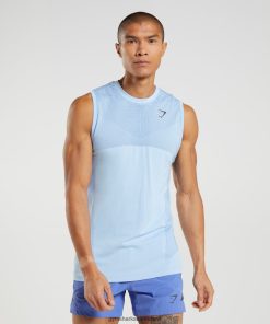 Gymshark Ireland J6J4BH938 Gymshark Men Apex Seamless Tank Linen Blue/Court Blue