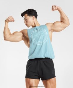 Gymshark Ireland J6J4BH956 Gymshark Men Legacy Drop Arm Tank Iceberg Blue