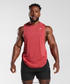 Gymshark Ireland J6J4BH974 Gymshark Men React Drop Arm Tank Sundried Red