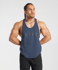 Gymshark Ireland J6J4BH983 Gymshark Men Power Washed Stringer Evening Blue