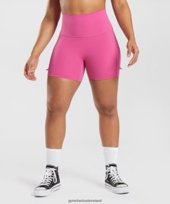Gymshark Ireland J6J4BH98 Gymshark Women Legacy Ruched Tight Shorts Deep Pink