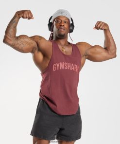 Gymshark Sale Ireland J6J4BH1003 Gymshark Men Power Stringer Cherry Brown