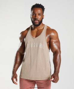 Gymshark Sale Ireland J6J4BH1009 Gymshark Men Power Washed Stringer Cement Brown