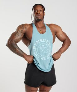 Gymshark Sale Ireland J6J4BH1021 Gymshark Men Legacy Stringer Iceberg Blue