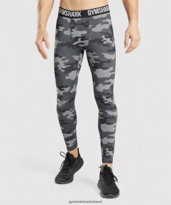 Gymshark Sale Ireland J6J4BH1036 Gymshark Men Element Baselayer Leggings Grey Print