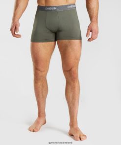 Gymshark Sale Ireland J6J4BH1045 Gymshark Men Sports Tech Boxers 2Pk Black/Core Olive