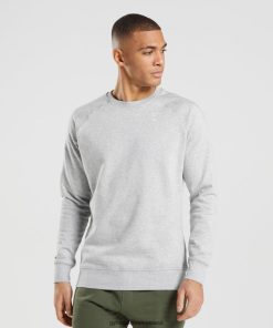 Gymshark Sale Ireland J6J4BH1055 Gymshark Men Crest Sweatshirt Light Grey Marl