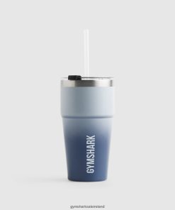 Gymshark Sale Ireland J6J4BH1117 Gymshark Unisex Insulated Straw Cup River Stone Grey/Evening Blue