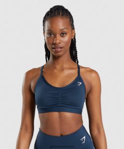 Gymshark Sale Ireland J6J4BH112 Gymshark Women Ruched Sports Bra Navy